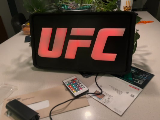 ufc led lightbox by tommy arma fogo casa decoração conduziu caixa luz luminária painel 3d print model - Mito3D