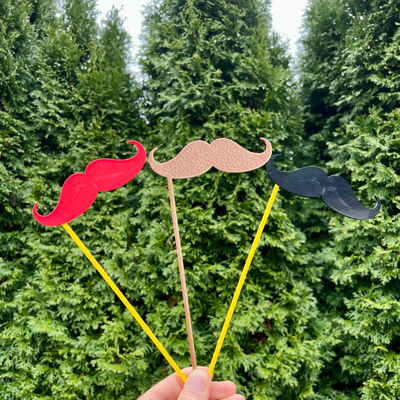 classic mustache photo prop stick by nukddd household festivities picture party silly photobooth 3d print model - Mito3D
