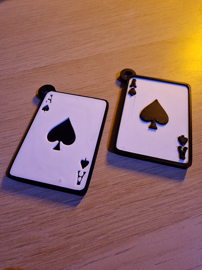 ace of spades keychain by wickieprints art models keyring sleutelhanger bag hanger aces 3d print model - Mito3D