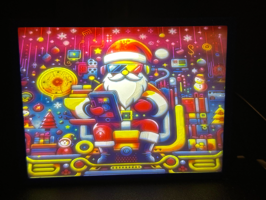 tech santa lithophane by nates print shop household decor bronode cmyk litho christmas color colorful lightbox light art santaclaus awesome 3d print model - Mito3D