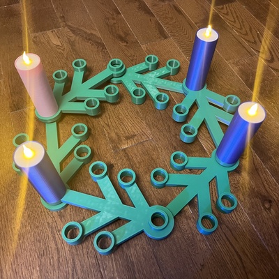 advent candles lego wreath remixed by justin lauck household decor 3d print model - Mito3D