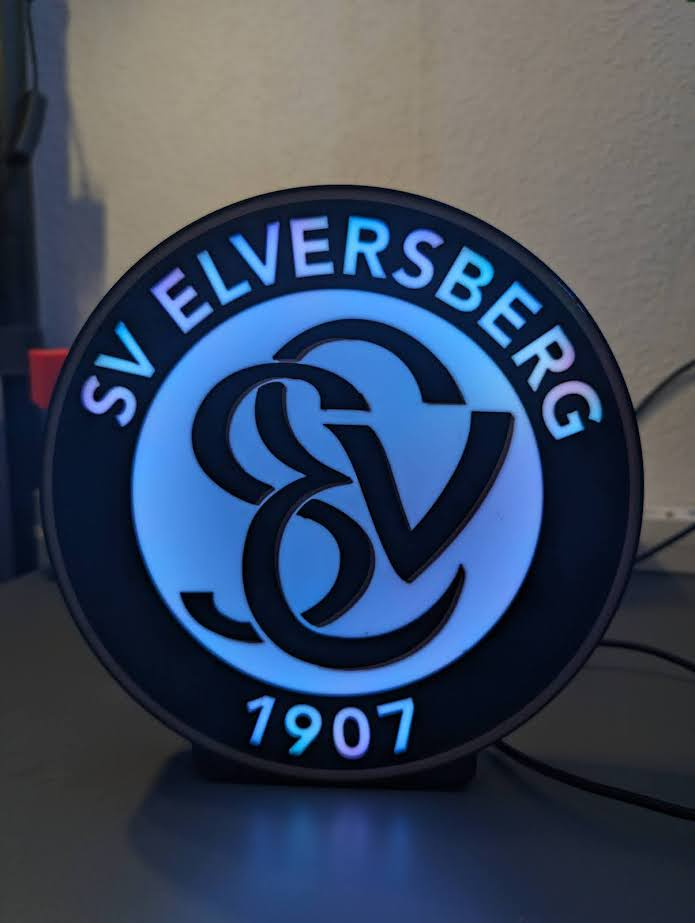 sv elversberg logo by domi-dns hobby & diy sport outdoors led box art lamp ledlamp 3D print model - Mito3D