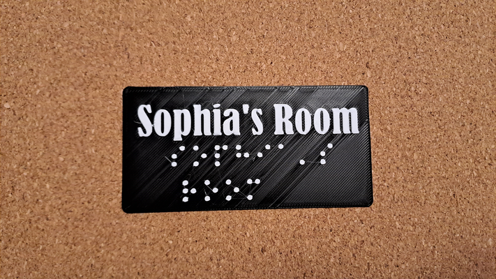 braille - sophia's room by 3dps-j household decor disability aid blind nameplaque nameplate 3d print model - Mito3D