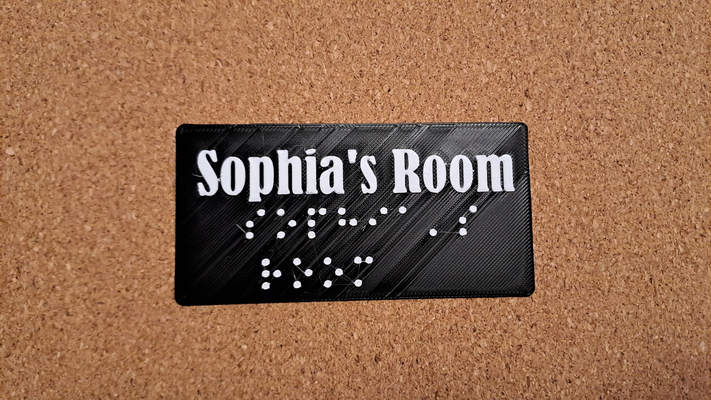 braille sophia's by 3dps j casa decoração incapacidade ajuda cego placa identificação 3d print model - Mito3D