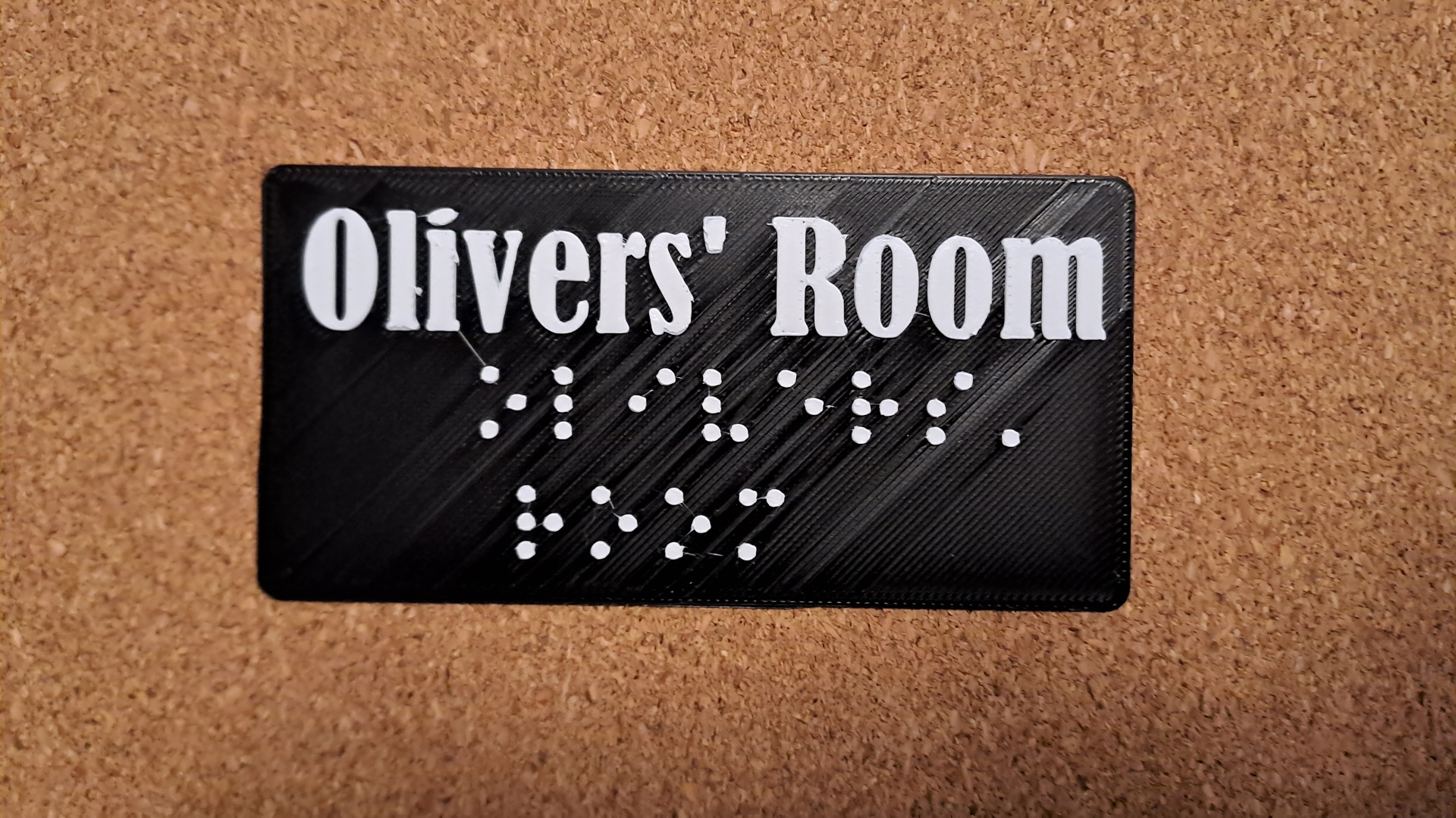 braille - oliver's room by 3dps-j household decor disability aid blind nameplaque nameplate 3D print model - Mito3D