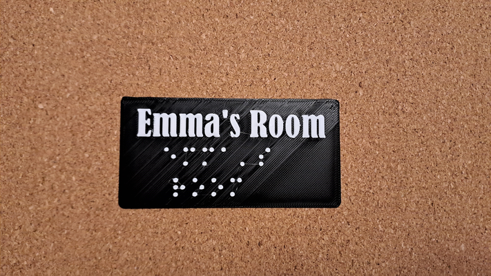 braille - emma's room by 3dps-j household decor disability aid blind nameplaque nameplate 3d print model - Mito3D