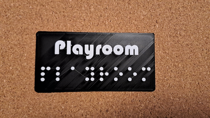braille stanza dei giochi targhetta by 3dps j domestico arredamento disabilità aiuto cieco 3d print model - Mito3D