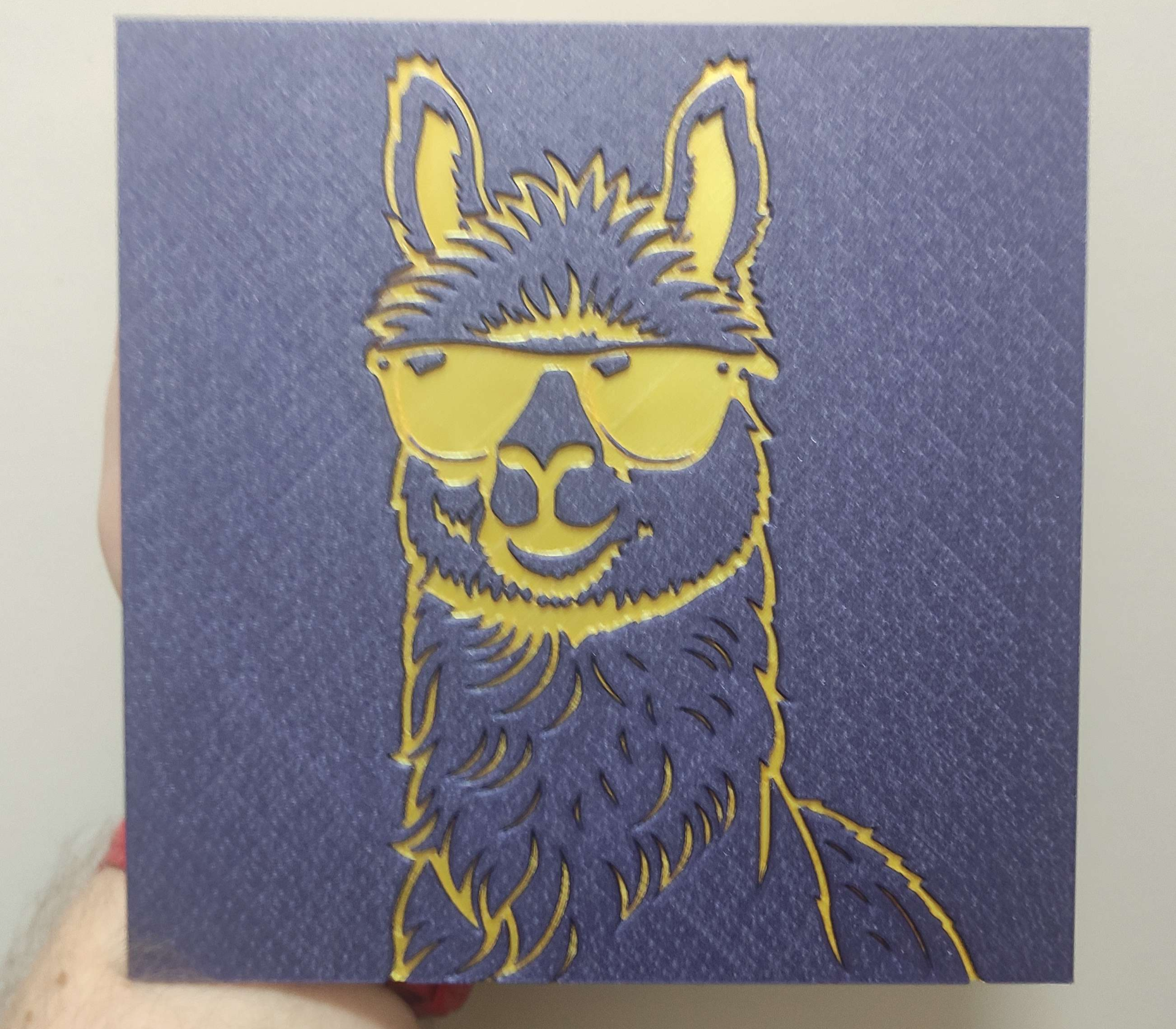 cool alpaca hueforge by arctic23 art 2d llama hue forge 3D print model - Mito3D