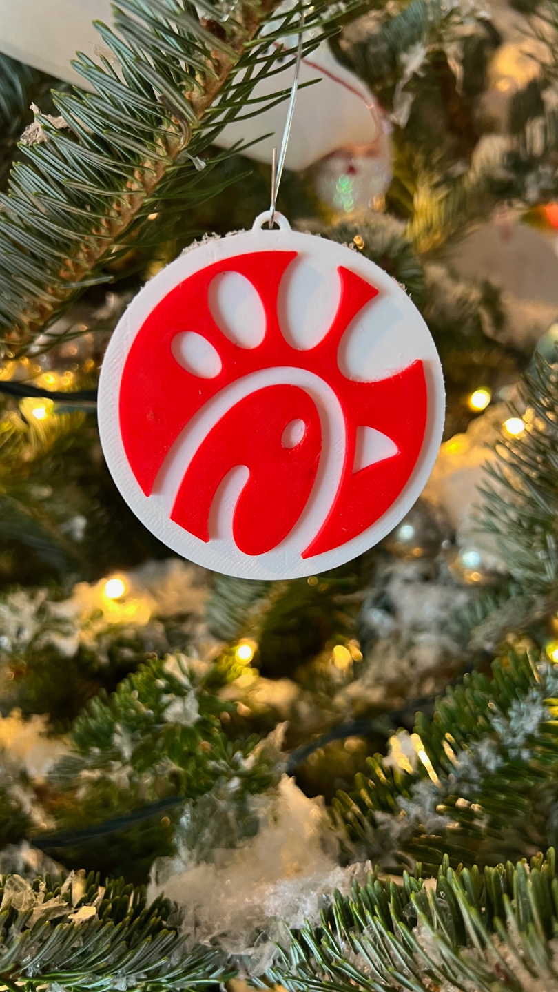 chick-fil-a christmas ornament by braddial household decor 3D print model - Mito3D