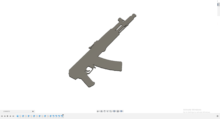 ak47 by danielhoytis arte 2d ak105 pistola pared 3d print model - Mito3D