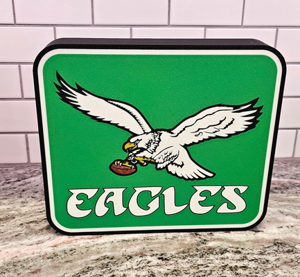 philadelphia eagles throwback light box by chrsrbz art signs & logos 3d print model - Mito3D