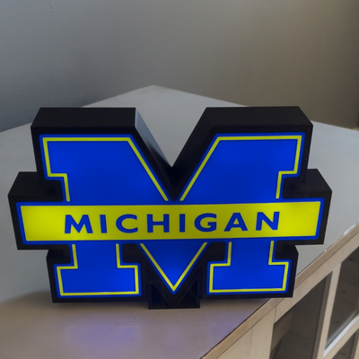 michigan conduziu luz caixa by powell james10 arte sinais logotipos 3d print model - Mito3D