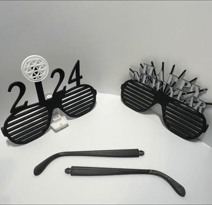 ortalama yıl gölgeler paketlemek 2024 baskı by cjhoş geldiniz moda modeller yeni gözlük mutlu kutlama güneş gözlüğü 3d print model - Mito3D