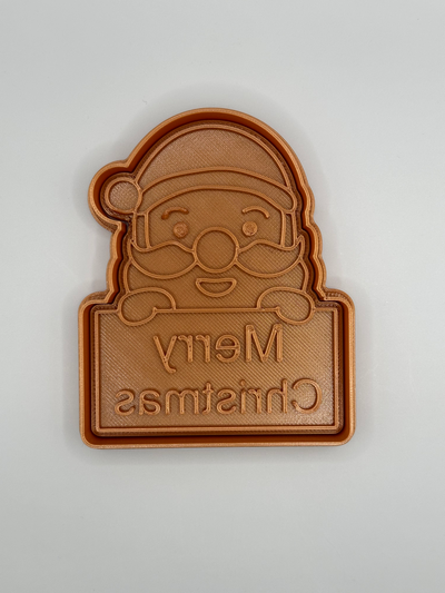 fröhlich weihnachten santa claus plätzchen cutter stempel by unverzichtbares haushalt dekor 2023 weihnachtsplätzchen christmascookiecutter schneider kochstempel weihnachtsmann 3d print model - Mito3D