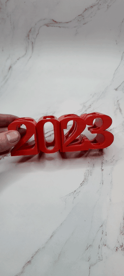 2023-2024 text flip by zipzapprint art models festive happynewyear newyear2023 ornament year 2024 3d print model - Mito3D