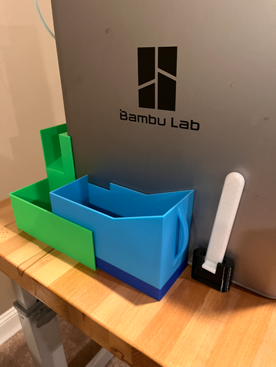 güncellenmiş bambu çek tepsi temizlemek kova by kentsel 3d yazıcı aksesuarlar bok kaka kutu şut atık çöp ams renk değişiklik kaymak x1c x1e p1p p1s 3d print model - Mito3D