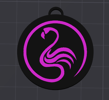 flamingo chaveiro by snypers85 arte moeda distintivos chave acessório projeto 3d print model - Mito3D