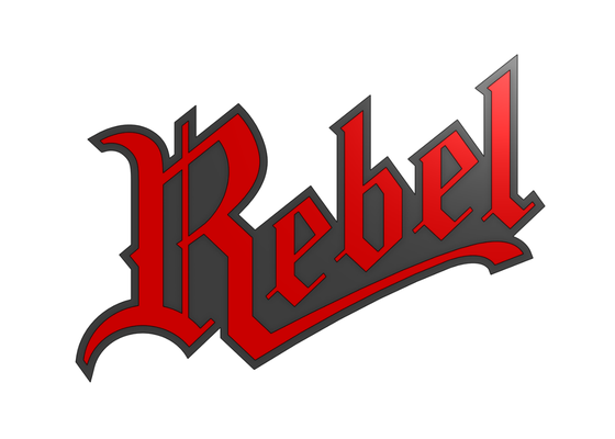 rebelde logo by ondra hambre k arte señales logos cerveza 3d print model - Mito3D