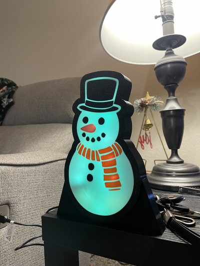 led snowman sign by hayden1524 household decor christmas 3d print model - Mito3D