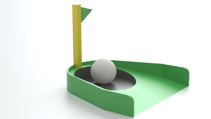 golf mettendo tazza buco by 3d stampa maestri centro utensili gadget tee bambu a1 mini giocattolo famiglia 3d print model - Mito3D