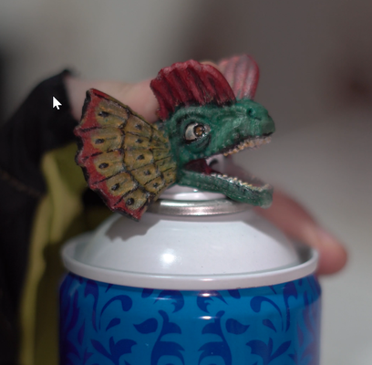 cool dilophosaurus spray cap by mireplica3d toys & games cap jurassicpark 3d print model - Mito3D