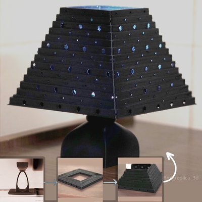 print in place folding-collapsing lamp star pattern by mireplica3d household decor 3d print model - Mito3D