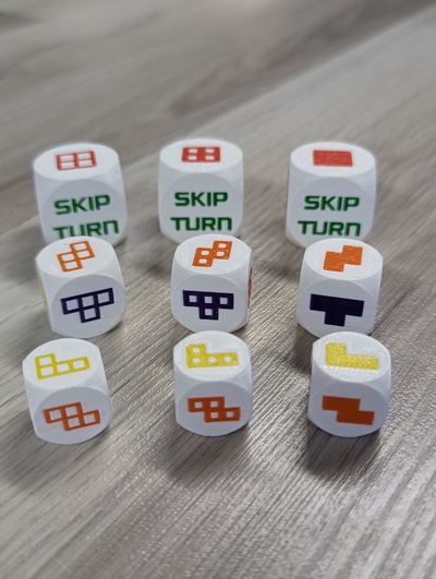 tetris dices yeniden karıştırılmış by marc elbichon oyuncaklar oyunlar bulmacalar tetris denge oyunu zar d6 3d print model - Mito3D