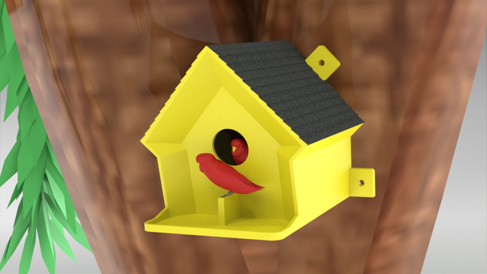 uccello casa villa pezzo facile stampa by 3d maestri centro utensili gadget birdhouse famiglia divertimento giocattolo bambu a1 sacco colore 3d print model - Mito3D