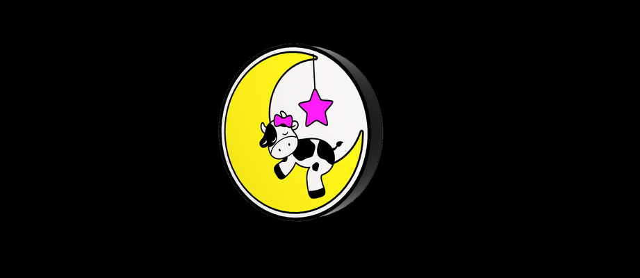 cow on moon girls lightbox by chemicalop art signs & logos 3d print model - Mito3D