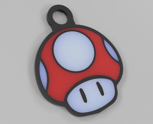 keychain toad - super mario theme by alexandre paixao 3d printer accessories nintendo supermario key chave chaveiro 3d print model - Mito3D