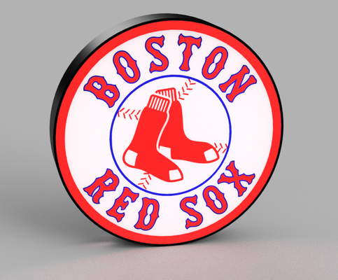 boston vermelho sox luminária by beeee 3d arte sinais logotipos beisebol esportes caixa luz conduziu fenway redsox futebol basquetebol hóquei mlb 3d print model - Mito3D
