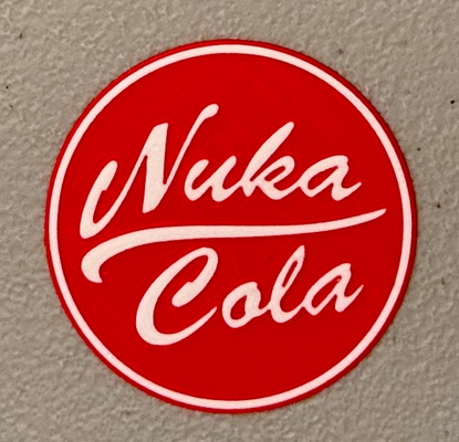 multicolor nuka cola logo magnet by wotfan art 2d fallout 3d print model - Mito3D