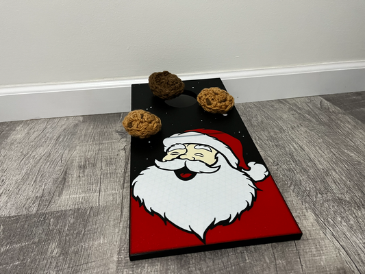 mini cornhole papai noel by dylan brinquedos jogos natal brinquedo presente diversão biscoito biscoitos 3d print model - Mito3D