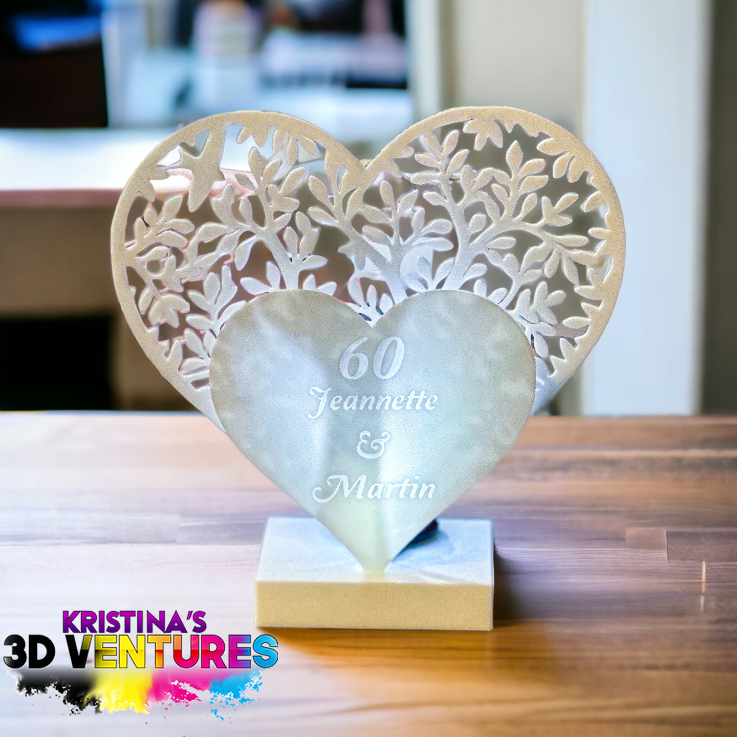 corazón árbol aniversario regalo by kristinakent casa decoración 3D print model - Mito3D