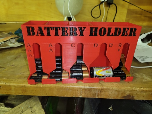 battery organizer aaa aa c d 9v batteries by user 1518834855 tools organizers 3d print model - Mito3D