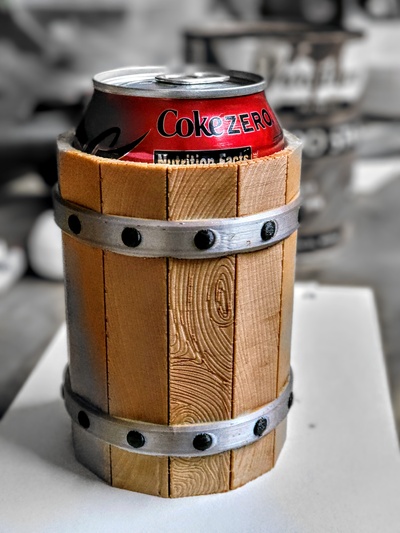 wooden barrel koozie remixed by user 1518834855 household house models candleholder 3d print model - Mito3D
