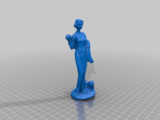 skulptur of my ehefrau hund by nutzer 1518834855 kunst skulpturen 3dprinter drucker sculpturewomandog3dprinter frau 3d print model - Mito3D