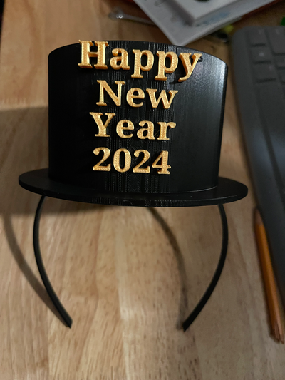 années chapeau bandeau by micheal snider ménage festivités 2024 fête 3d print model - Mito3D
