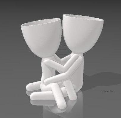 coppia colore by sw7897897 arte sculture amore blumentopf 3d print model - Mito3D