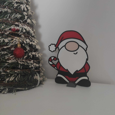 santa claus gnomo by soddisfatto arte 2d colore babbo natale 2023 arredamento decorazione home decor decorazioni per casa 3d print model - Mito3D