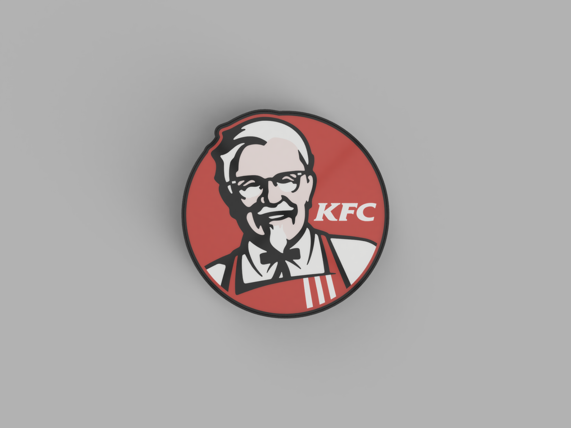 kfc lightbox led lamp by nico91 art signs & logos kentucky chicken logo wall fun decoration light box ledbox 3D print model - Mito3D