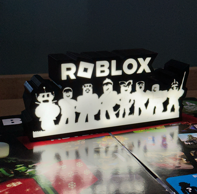 roblox logo boite lumière by duck3rs art panneaux logos caissons lumineux led alpage lampe jeu jeux jeu signe boîte ledbox multicolore fanart 3d print model - Mito3D