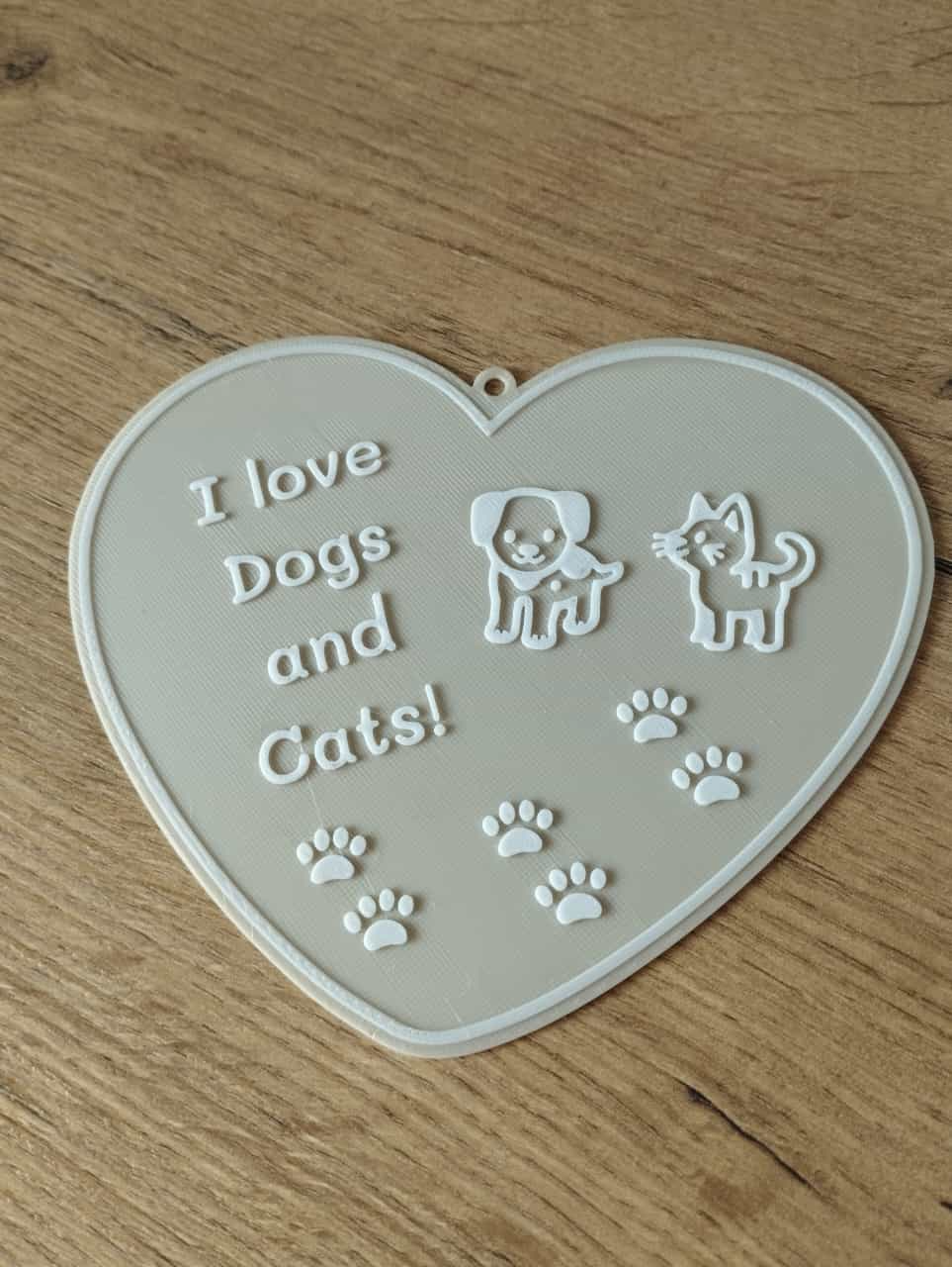 schild signe l'amour chiens chats by 39 ailleurs art panneaux logos bouclier cœur katze chat chien 3D print model - Mito3D