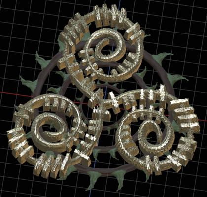 ogham tri spiral pendente by jordanwilliamkilleen moda gioielleria collana druido celtico costume 3d print model - Mito3D