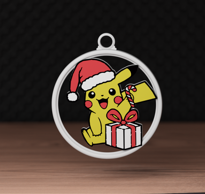 pikachu christmas ornament by snk3dd household festivities pokemon 3d print model - Mito3D