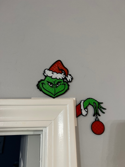 door corner grinch a1 mini remixed by jguy0607 household decor christmas decoraations 3d print model - Mito3D
