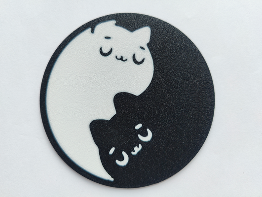yin yang cat coaster by szaman household decor 3d print model - Mito3D