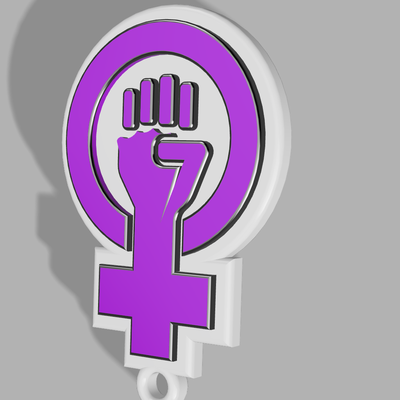 llavero woman power by warriorsoto art 2d key ring mujer feminist feminismo 3d print model - Mito3D