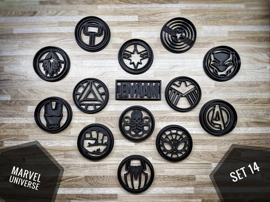 marvel cookie cutters by indibles hobby & diy cutter cookies cookiescutter cookiestamp arts champions cinematic universe comics black panther thor ironman helmet spiderman avengers hulk shield 3d print model - Mito3D
