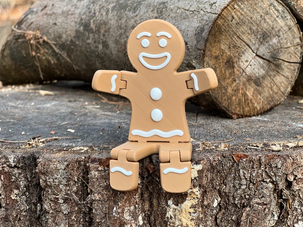 fácil cor troca pão gengibre biscoito by abertura filamento brinquedos jogos personagens boneco mulher natal feriados inverno enfeite flexível articulado 3D print model - Mito3D